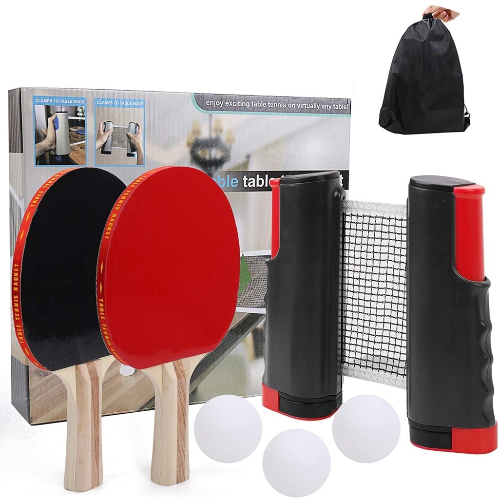 7-Piece Retractable Table Tennis Game Set All-in-ONE Ping Pong Set