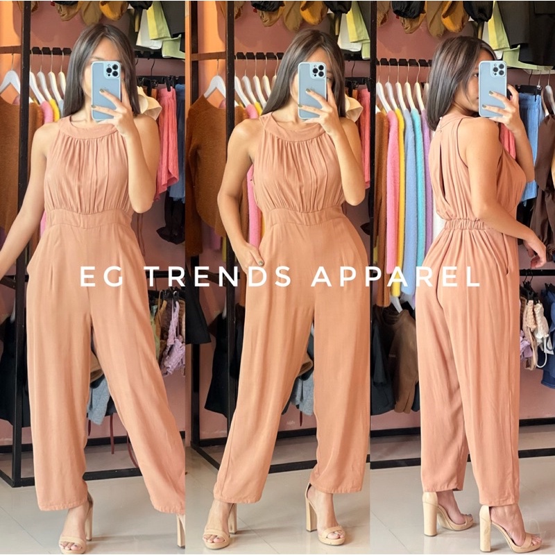 EG Trends Luna Smart Casual Jumpsuit Simple romper Back neck button closure
