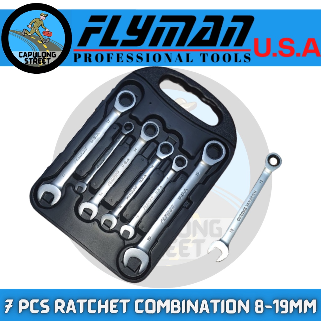 Capulong Flyman Combination Ratchet Wrench Set Flyman 7pcs Ratchet ...