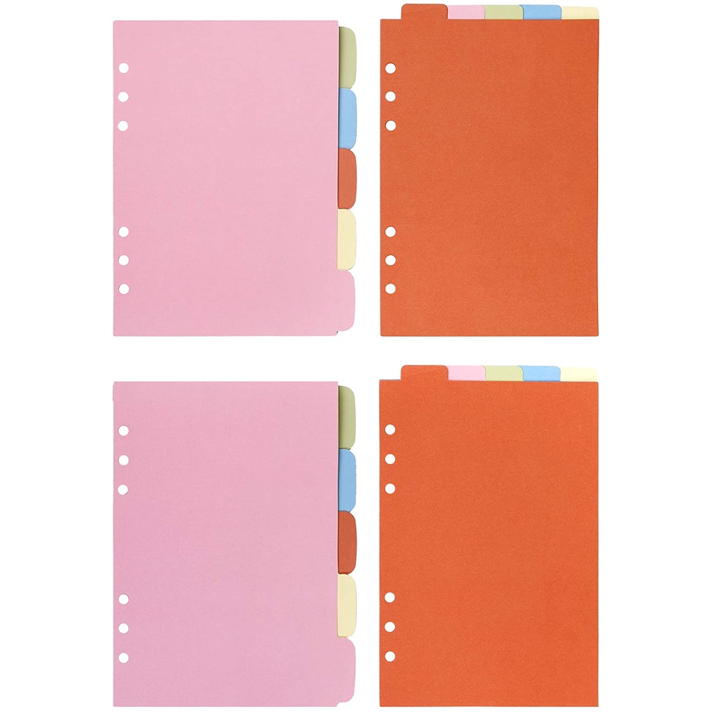 A5 A6 A7 B5 A4 Paper Divider Index Page Tab Cards For 6-holes Ring 