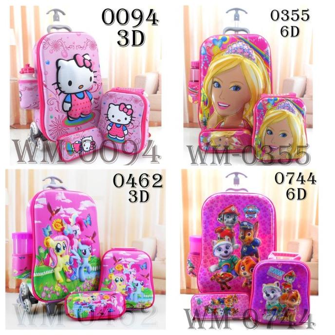 Trolley School Bag Pink Multidesign for Kids Shopee Philippines