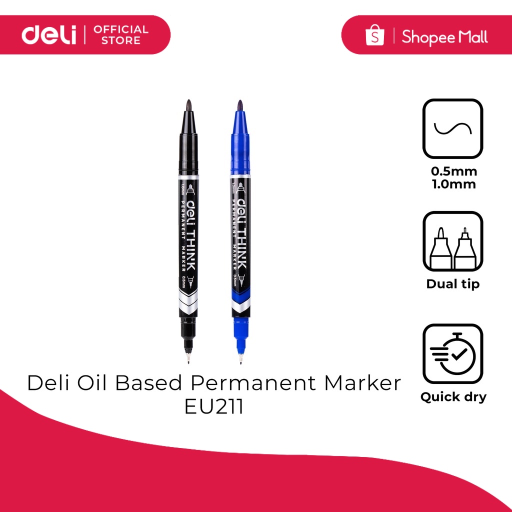 Deli EU211 Oil Based Permanent Marker [79EU211] Shopee Philippines