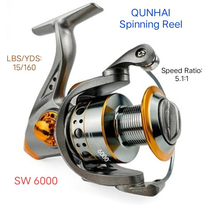 Spinning fishing Reel High Gear Ratio5.1:1 SW-6000 LBS/YDS-15/160