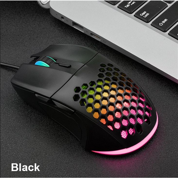 INPLAY M066 COLORFUL LED LIGHT MOUSE BLACK/WHITE Gaming Mouse Suitable ...