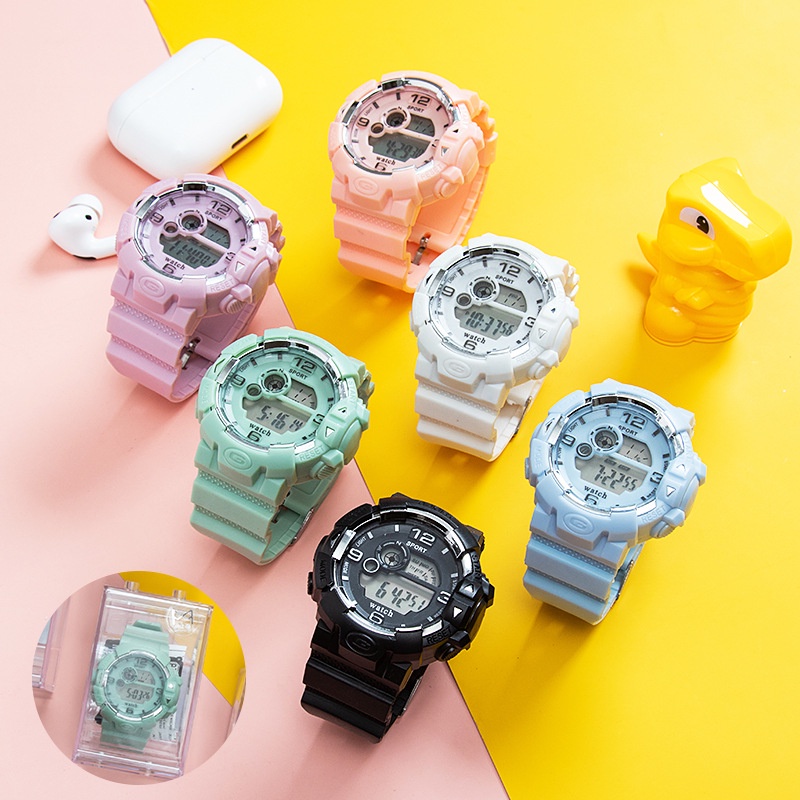 2022 new luminous waterproof belt alarm clock children's electronic watch  sports shock-resistant fall-resistant male and female students - Main Image