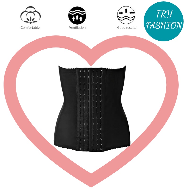 TRY Waist Trainer Corset Belt Under Clothes Sport Tummy Long Torso Shapewear 7bones Slimming
