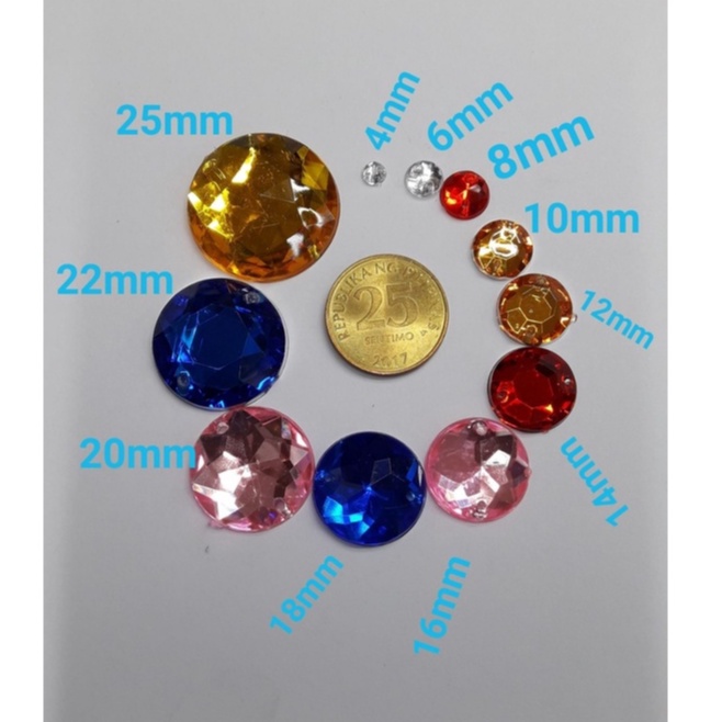 PLASTIC RHINESTONES GEMS ROUND COLORED | Shopee Philippines