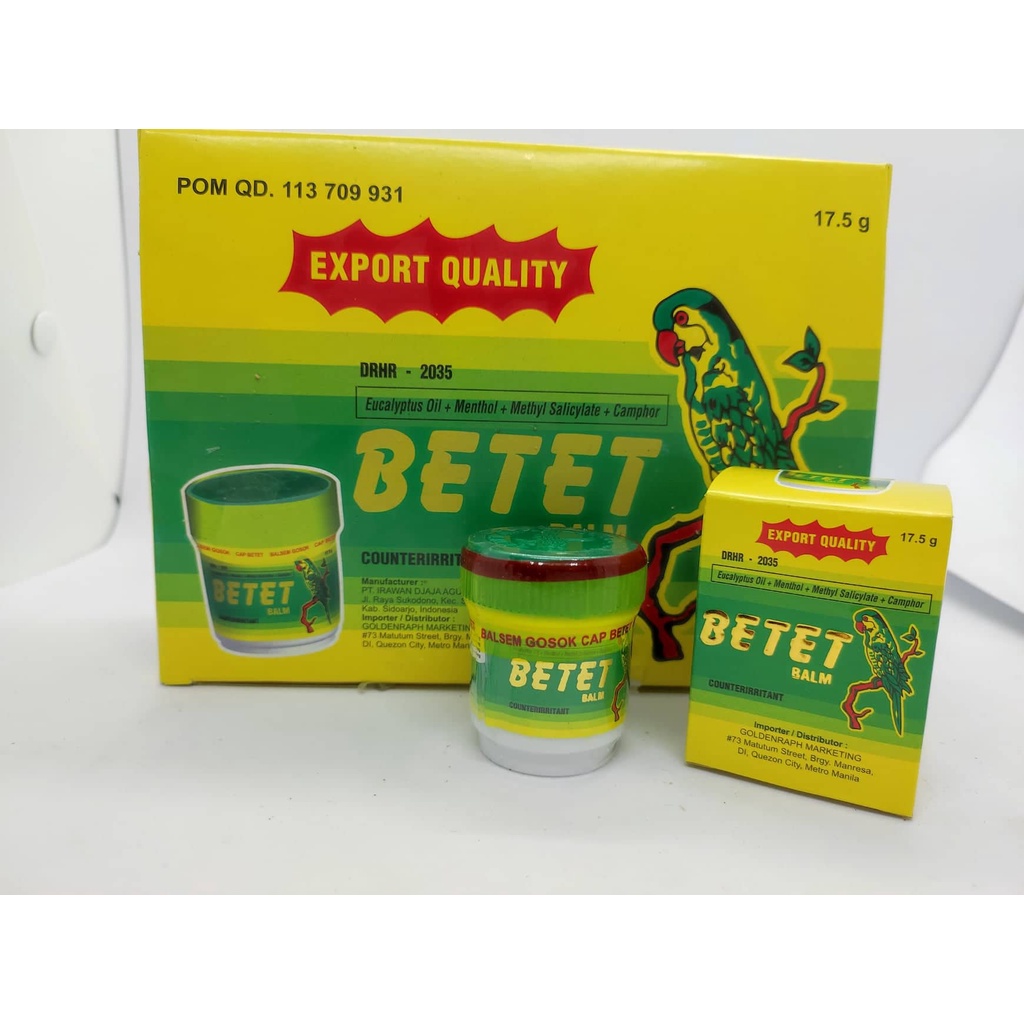 Betet Muscular Balm 17.5g PARROT BRAND BALM PAIN RELIEVE OINTMENT ...