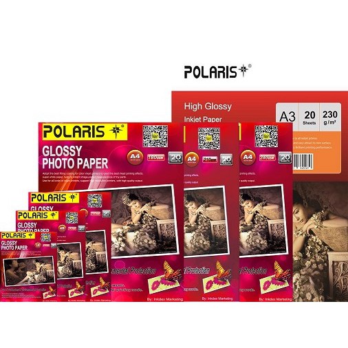 Polaris High Glossy Photo Paper A4 180gsm 210gsm 240gsm And 240gsm 3r 4r