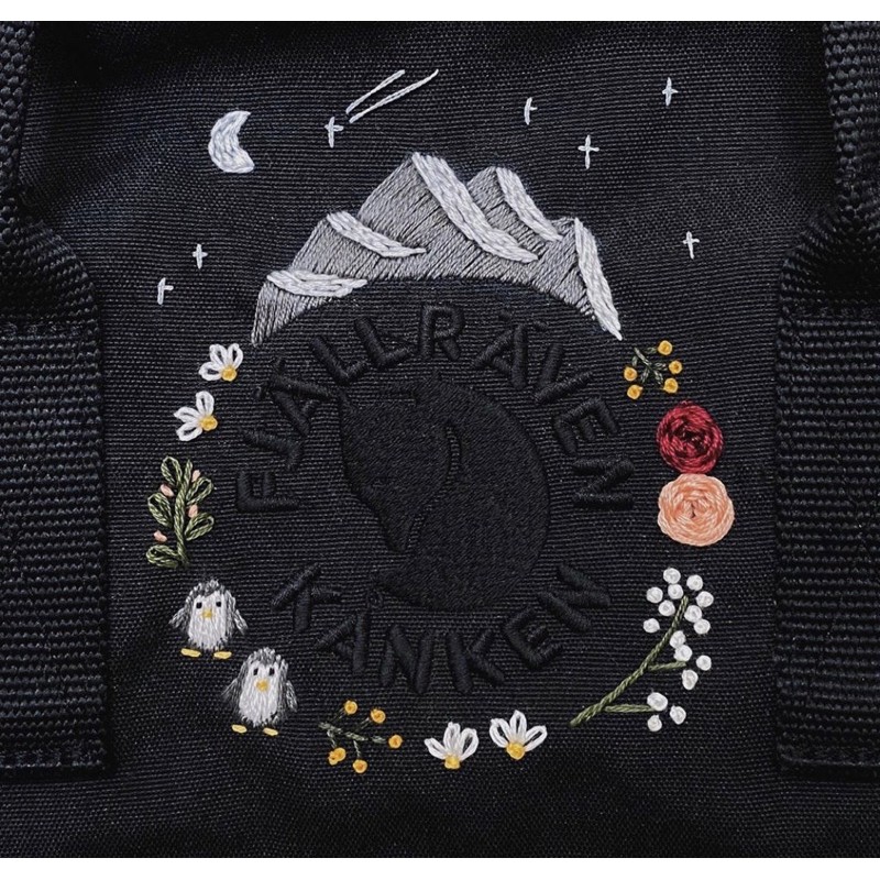 Embroidered kanken backpack hot sale