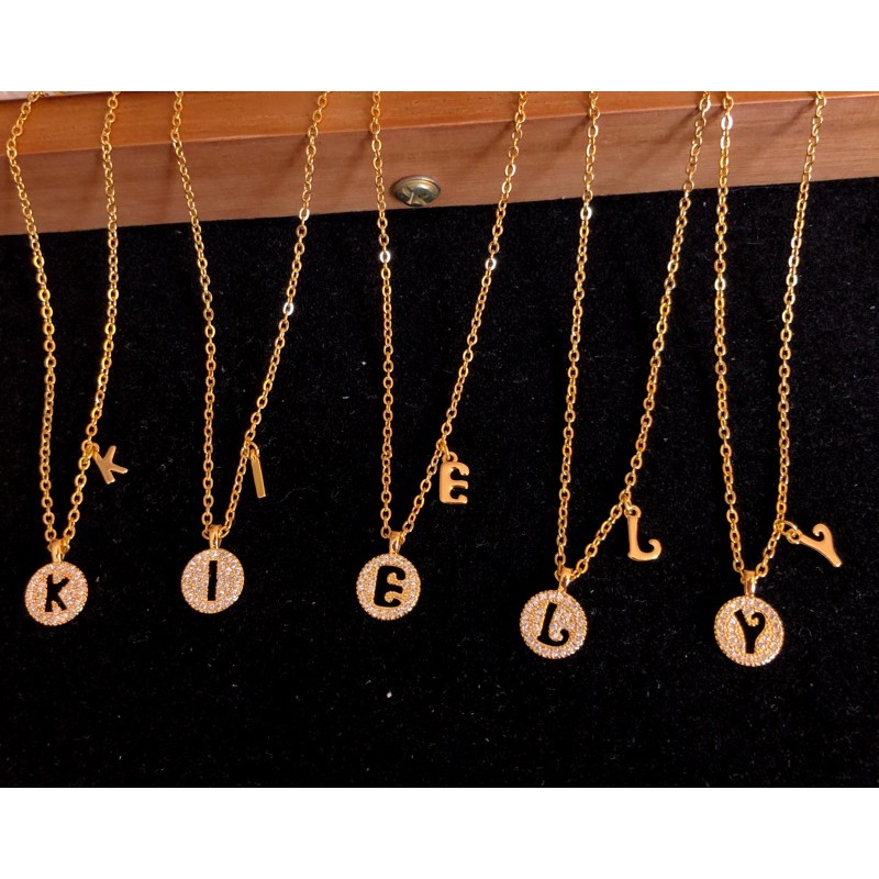 Stainless Steel Initial Necklace Wholesale Wholesale Queen Crystal