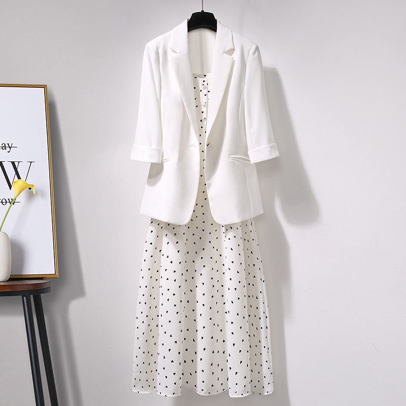 Spring and summer new suit skirt 2021 Korean French suit coat wave dot ...