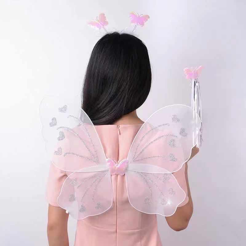 sachin and babi light blue dress Butterfly Fairy Wings for Children or adults for fairy costumes, halloween,  fairy cosplay and festivals