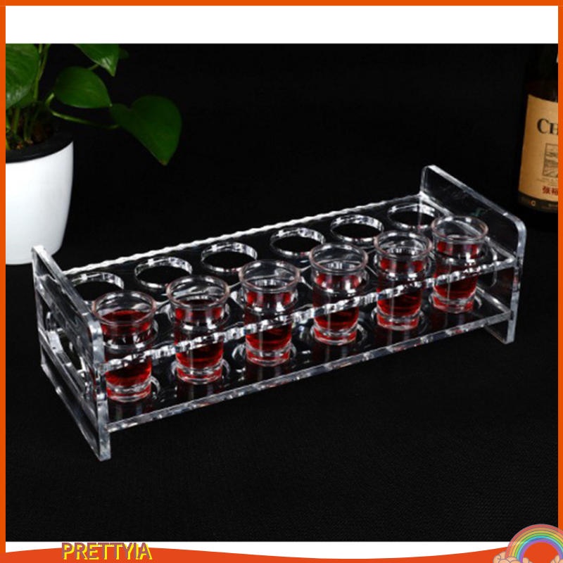 12-Slot Shot Glass Holder Rack – Clear Acrylic/PC, With Handles For Easy Carrying - View #12