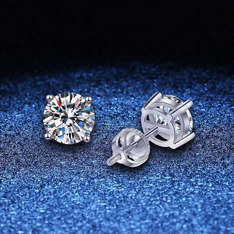 Real moissanite diamond D color earrings with GRA certificate Platinum plated S925 sterling