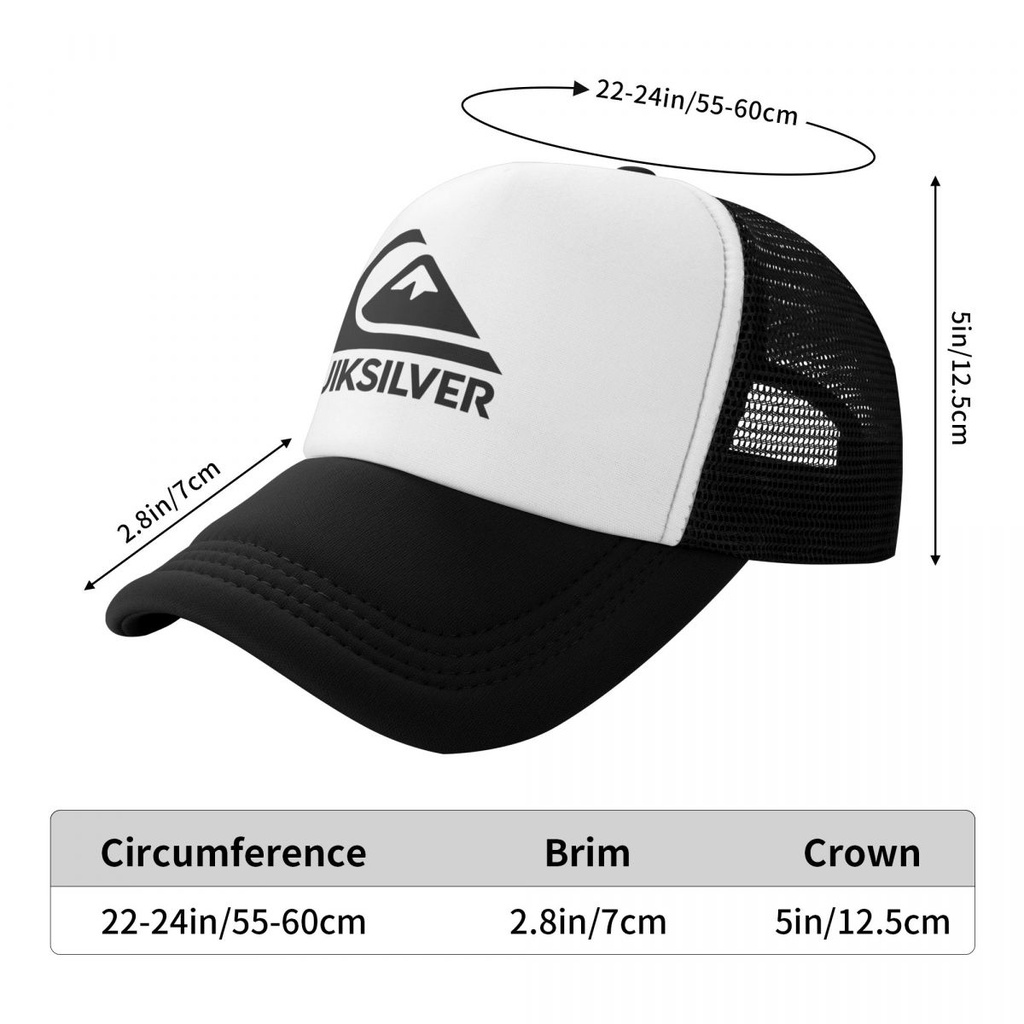 Quicksilver Logo Adult Grid Hat Men's Women's Baseball Cap High-Stiff ...