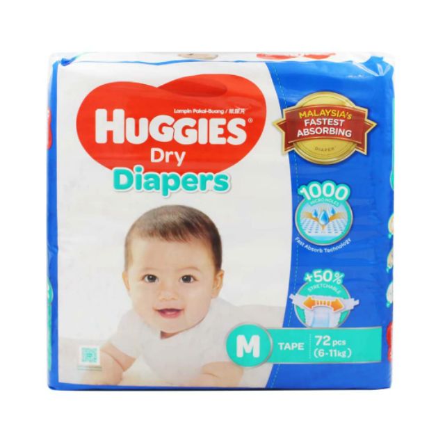 Huggies Dry Diapers Tapes S M L Xl Xxl Shopee Philippines