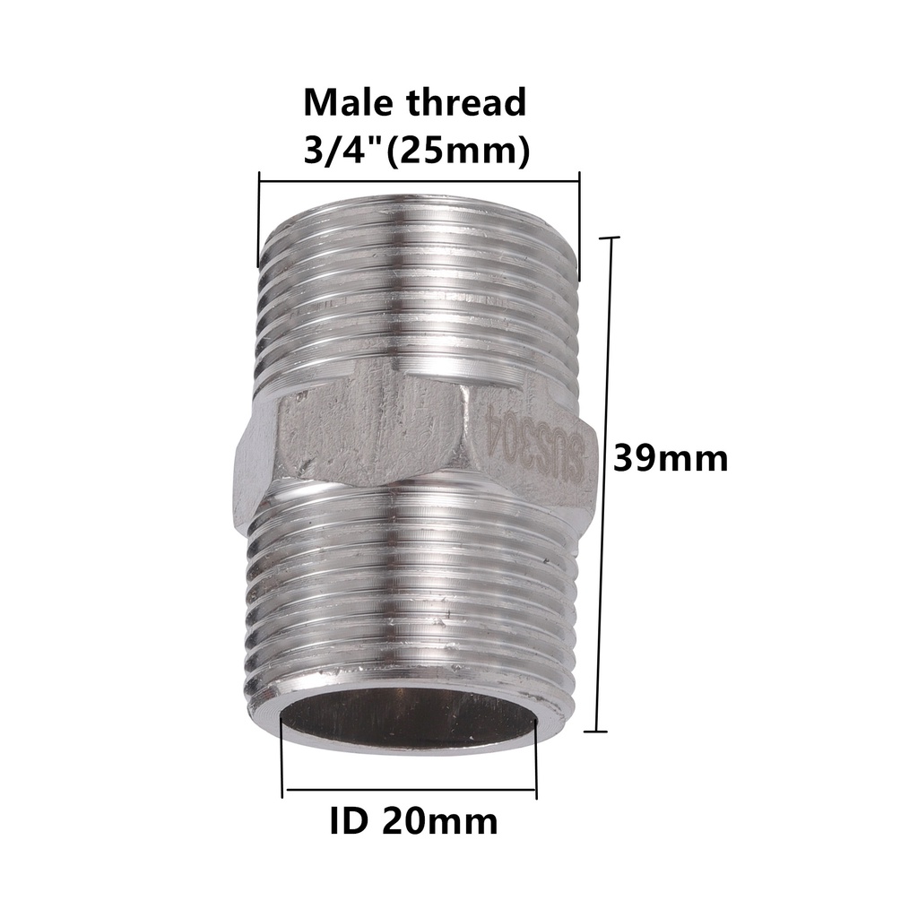304 Stainless Steel 1/2 Inch 3/4 Inch Male Thread Connector Garden ...