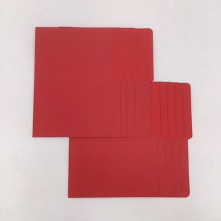 10Pcs Short Colored Folder Red 8.5