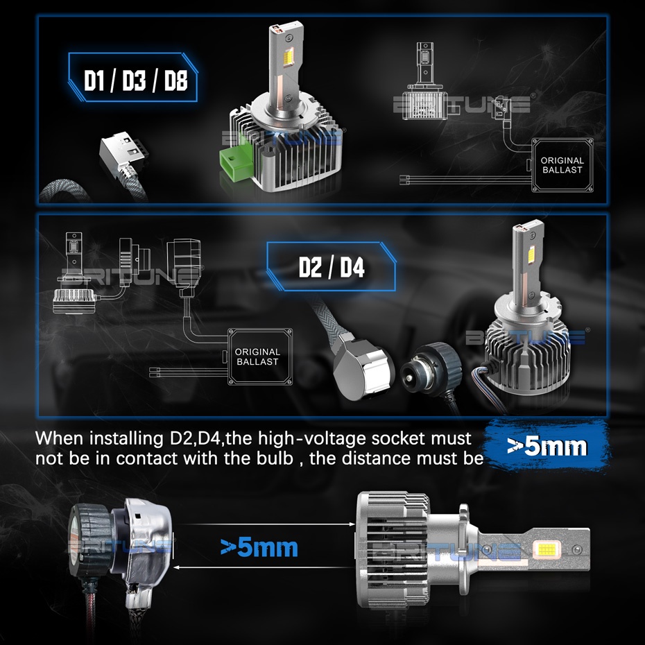 D1S D2S D3S D4S D8S D1R D2R D3R D4R D8R LED Headlights Bulbs 70W 30000M ...
