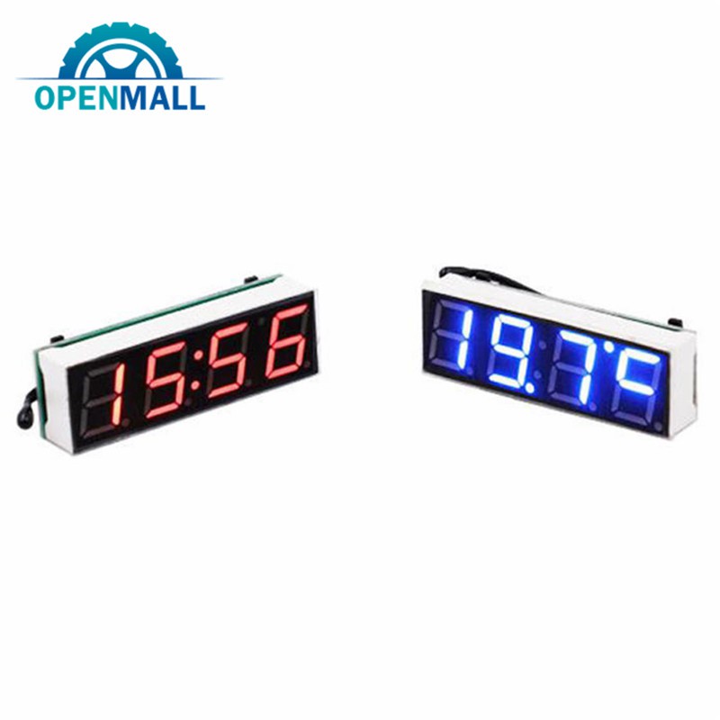 OM Car LED Clock Digital Electronic Voltmeter Clocks Tube | Shopee ...