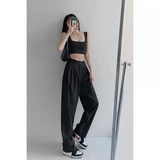 High Waist Trousers Women Loose Straight Slimmer Look Spring