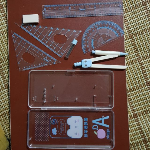 Ruler, compass, eke, protractor set (student ruler set) | Shopee ...