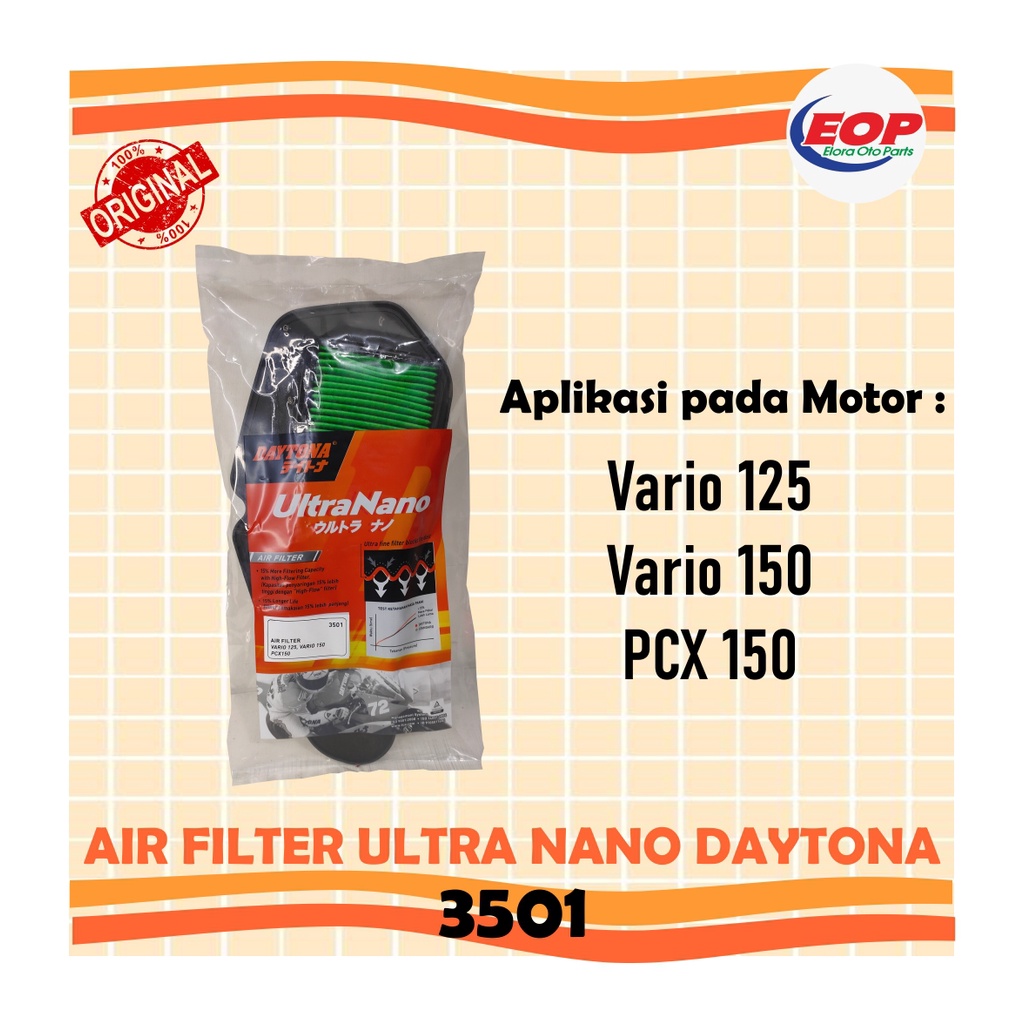 Daytona Foam Air filter Vario 125 FI, Vario 150, PCX 150 3501 Shopee