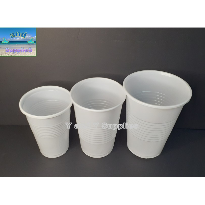 White plastic disposable cups discount