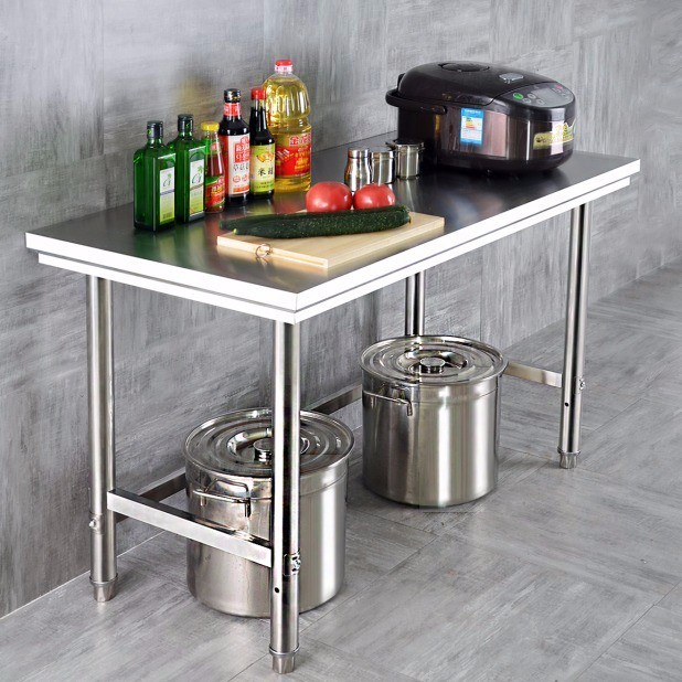 Single-layer Stainless Steel Workbench, Kitchen Worktop, Stove Rack 