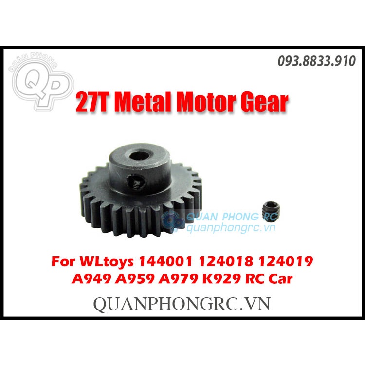 Wltoys 144001 A959 27T Metal Gear Black Metal Motor Gear (1 Pc