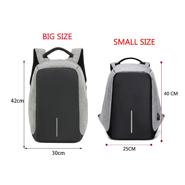 Anti theft sale backpack size