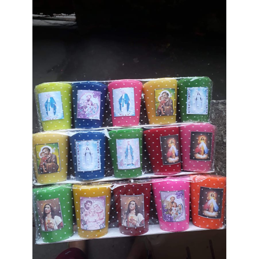 Pack 5 Vigil Candle Assorted Color Home Altar Prayer All Saints Soul