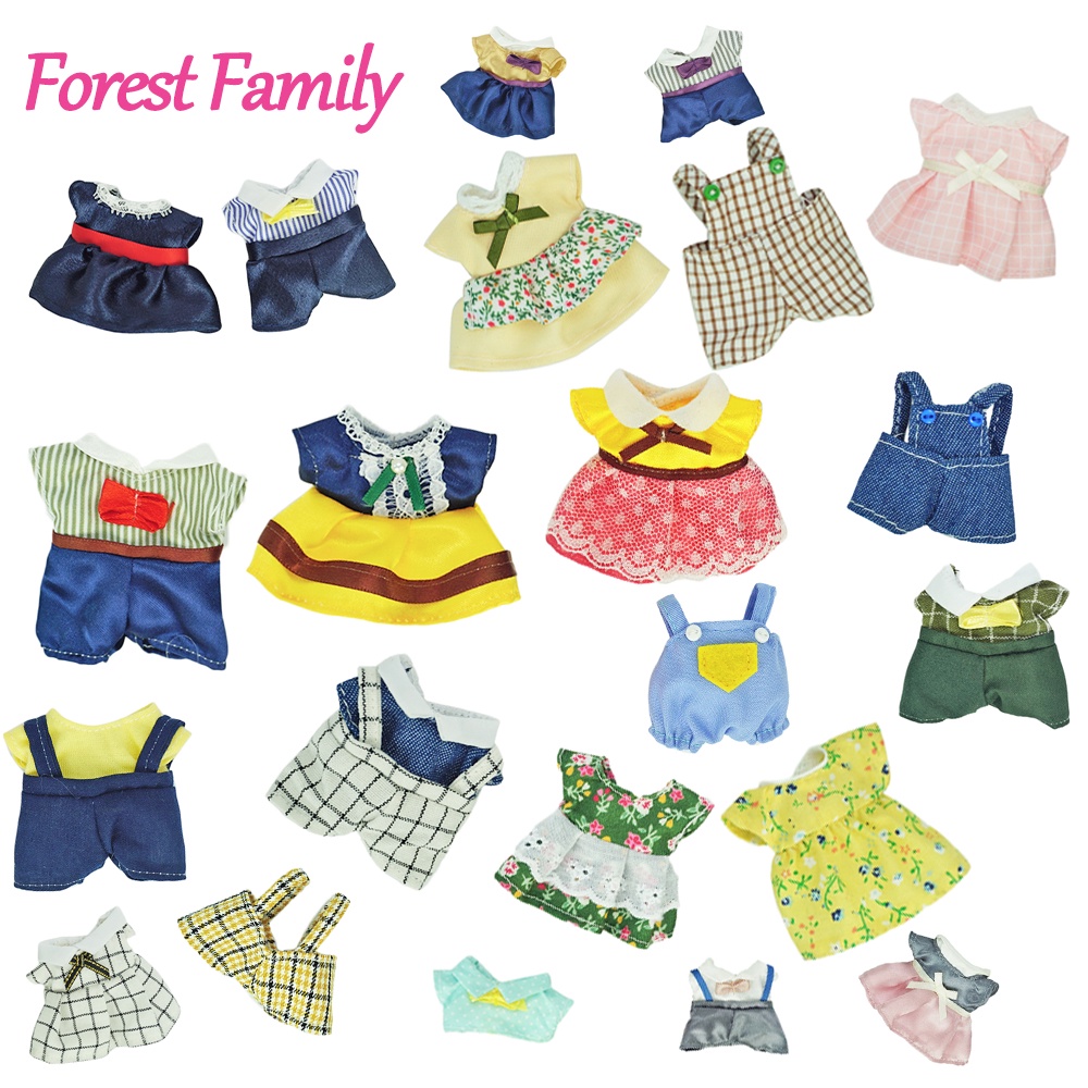 Brand New Doll House Clothes 12 Dresses Skirt Forest Family Girls