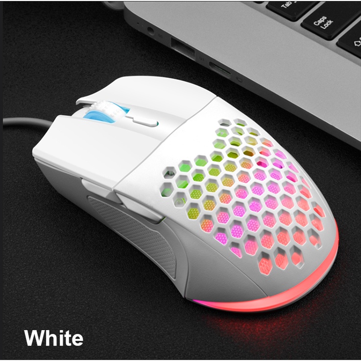 Original！INPLAY M066 COLORFUL LED LIGHT MOUSE BLACK/WHITE Gaming Mouse  Suitable for PC u0026 Laptop