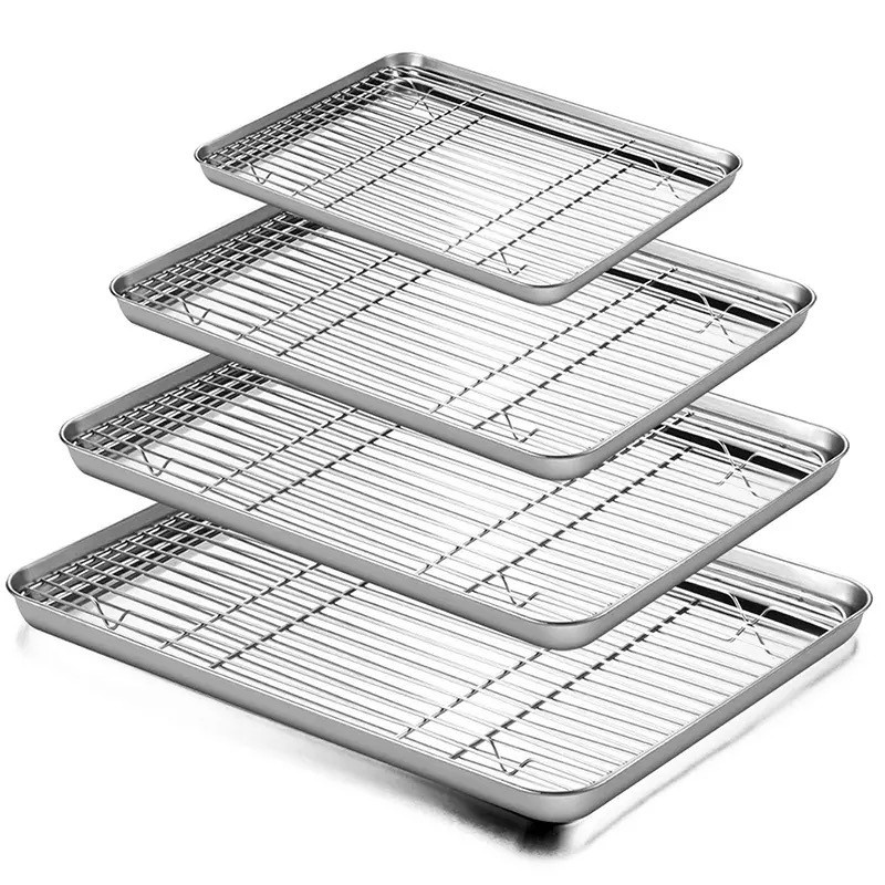Stainless Steel Baking Tray with Removable Cooling Rack Set Nonstick