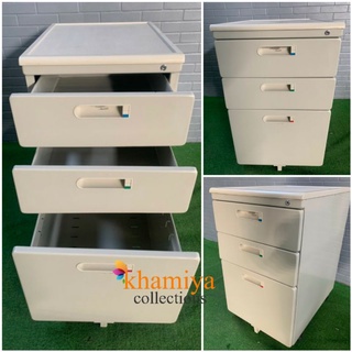 High-Quality Beige Steel Mobile Pedestal 3Drawers; File Cabinet Under ...