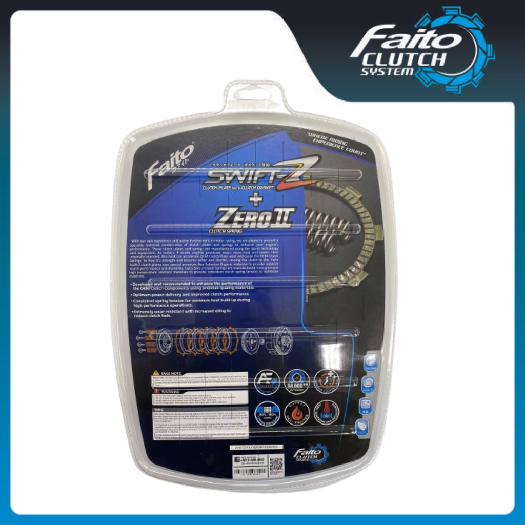 FAITO Clutch Lining + Clutch Spring Y125Z Swift-Z + Zero II | Shopee ...