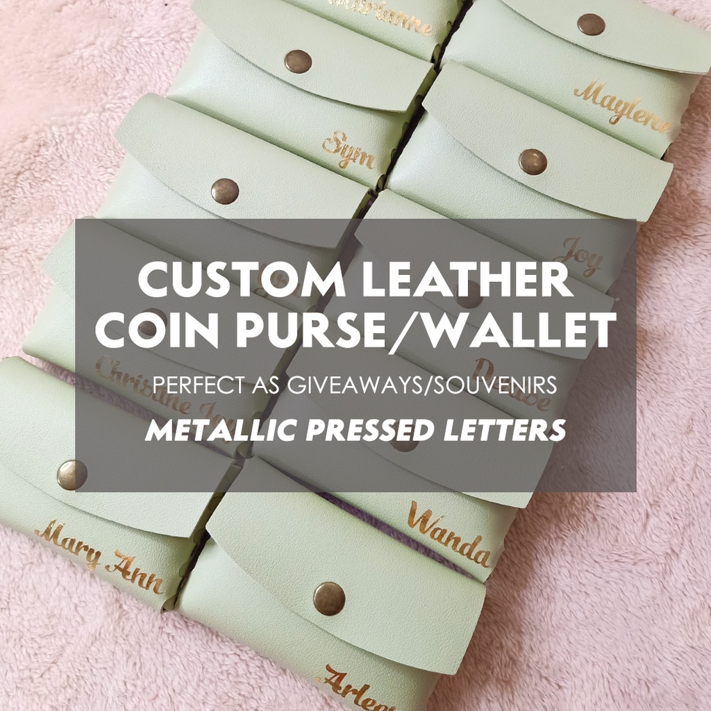 PERSONALIZED CUSTOMIZED LEATHER COIN POUCH/PURSE HOLDER FOR GIVEAWAY