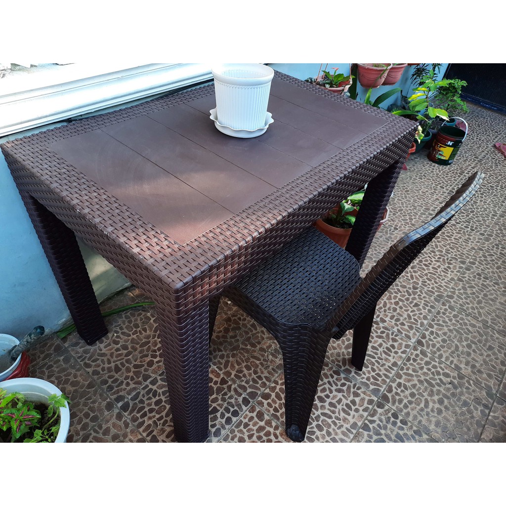RECTANGULAR GARDEN TABLE RATTAN DESIGN ( 38 X 24 INCHES ) 4 TO 6 SEATER ...