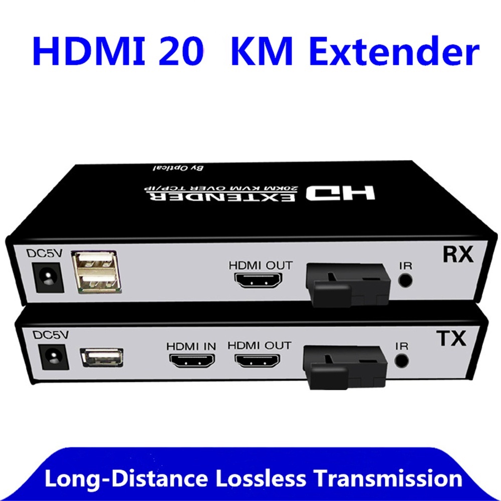 Km Hdmi Fiber Optic Kvm Extender Hdmi Transmitter Receiver With