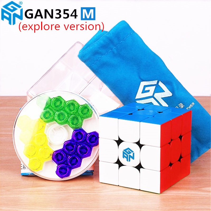 Gan 354 M Explorer V2 3x3 Speed Magic Cube Small Sized one hand ...