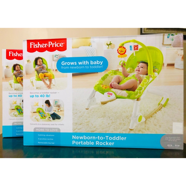 Fisher-Price Newborn to Toddler Portable Rocker, Green Safari | Shopee ...