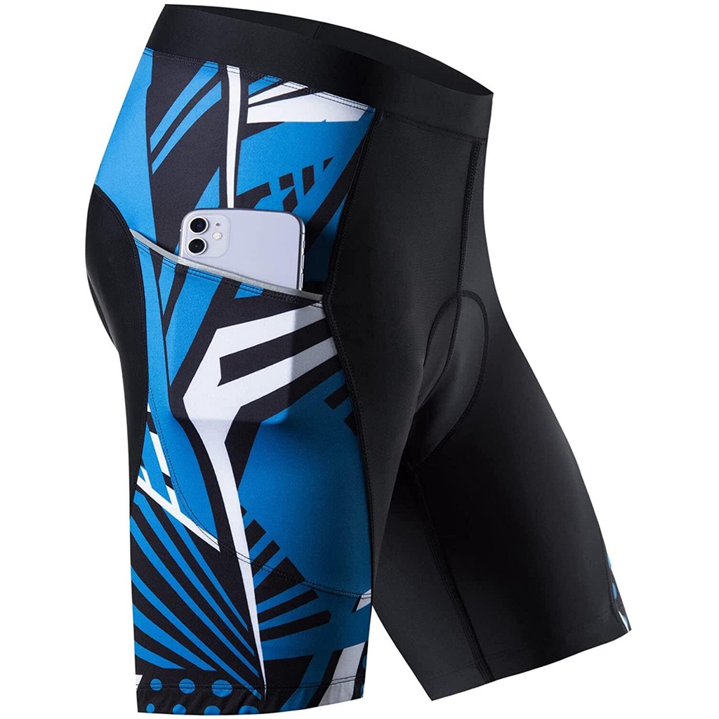 Powerband Men's Cycling Shorts 20D Padded Bike Shorts with 2 Pockets