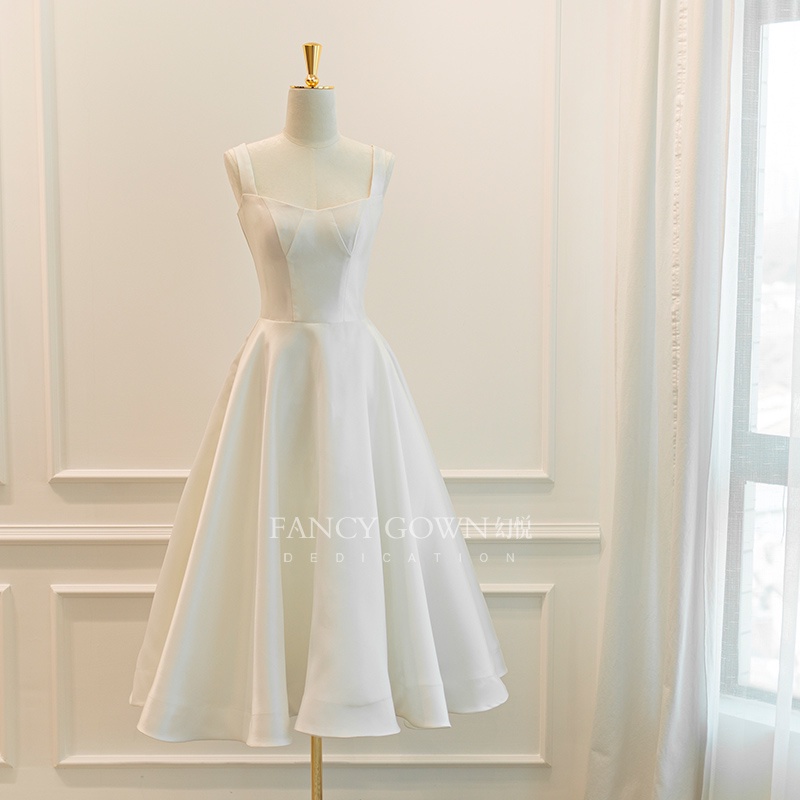 Suspender Tube Top Light Wedding Dress Simple Travel Photography Dress Prom Evening Dress main image 1