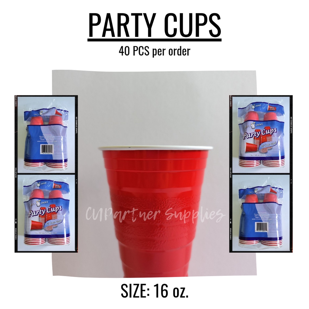Plastic Cups / Party Cups / Beerpong Cups - PARTY RED CUPS 16oz
