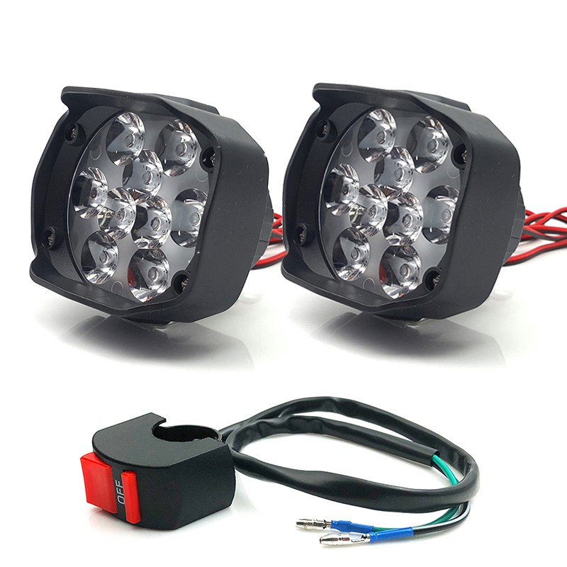 Motorcycle 9W LED Headlight E-bike Spot Lights Car Fog DRL External ...