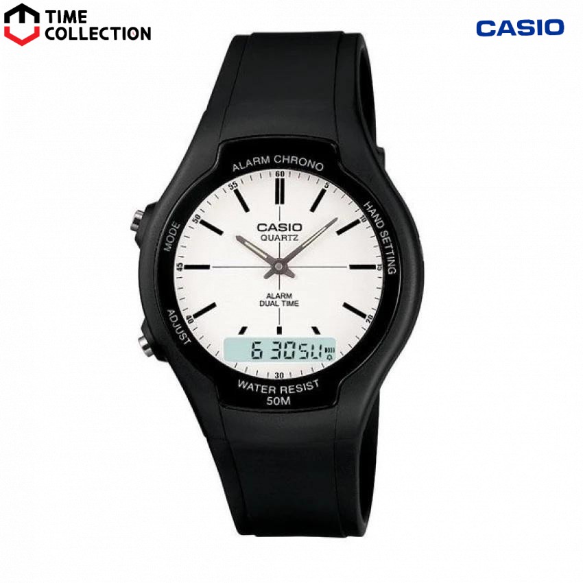 Casio AW-90H-7EVDF Digital Analog Rubber Strap Watch For Men | Shopee ...