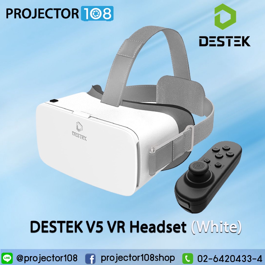 DESTEK V5 VR Headset with Bluetooth Controller-Virtual Reality with ...