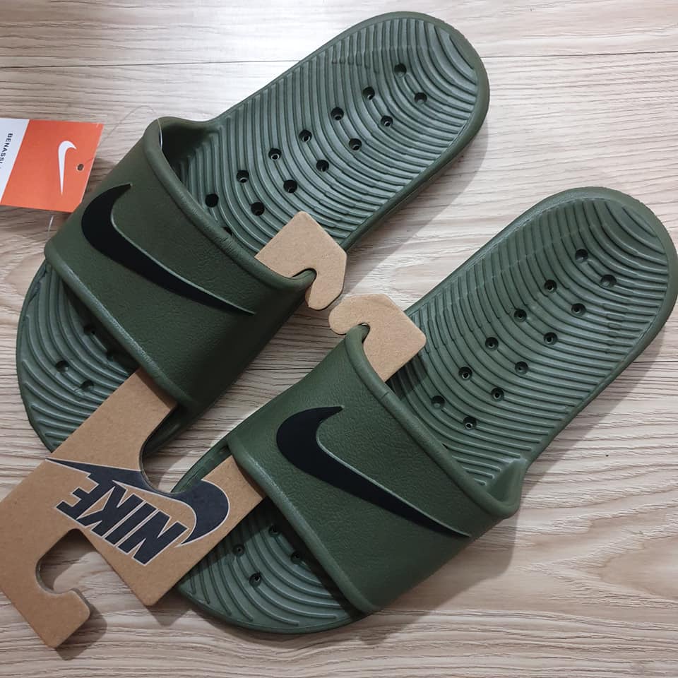 Army green 2025 nike slides